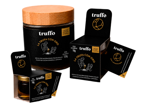 Truffo. Trufa de invierno reconstruida con trozos de la misma y sellada con oro 24k