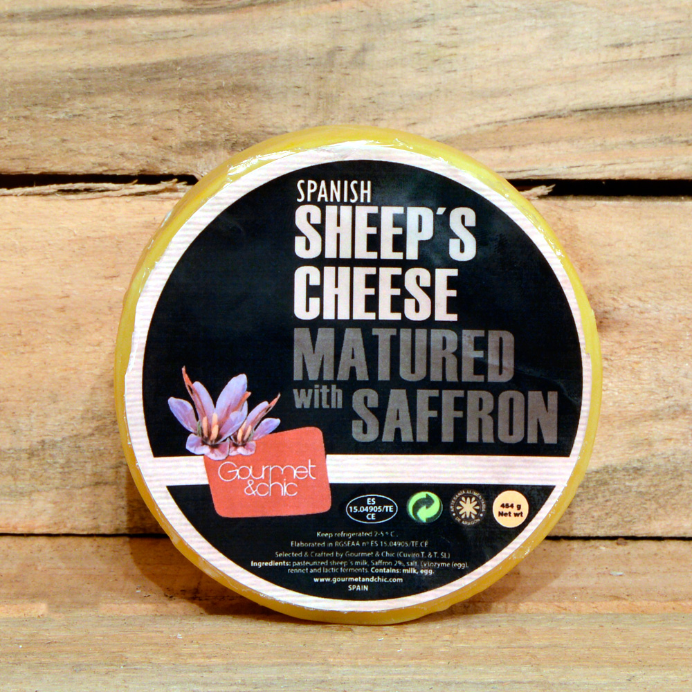 Sheep Milk Cheese ripened with Saffron. Gourmet & Chic